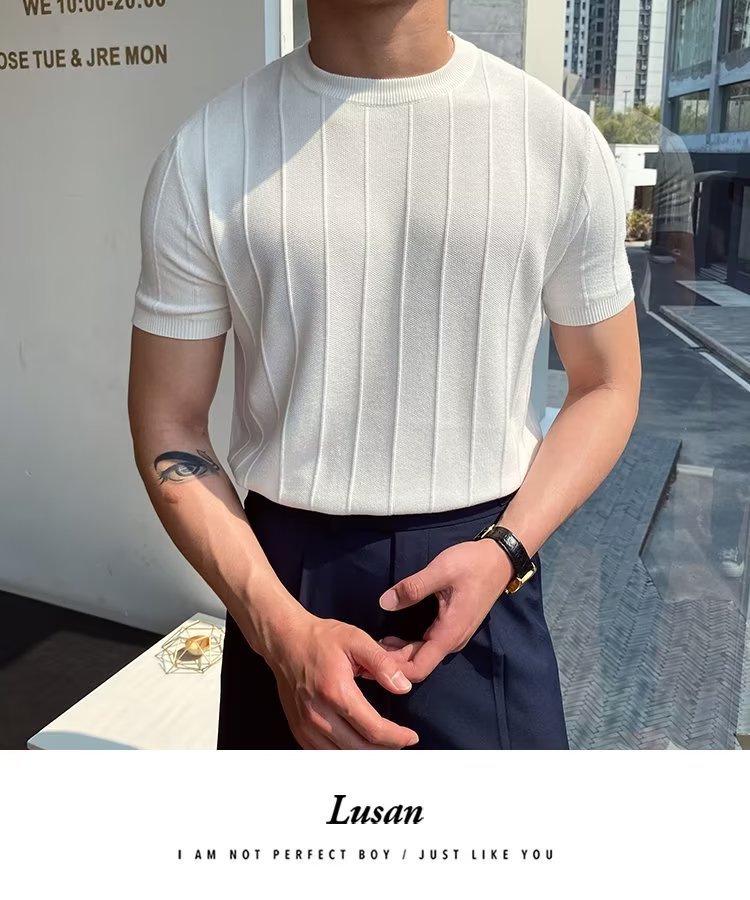 2023 Men's Trendy Summer Round Neck Short Sleeve Sweater