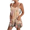 Women Suspender Jumpsuit Women Summer Comfortable Ladies Casual Solid Pockets Loose Suspender Shorts