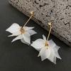 High-quality new petal earrings, temperament lotus eternal flower piece flower stud earrings for women, long fringed earrings mixed batch