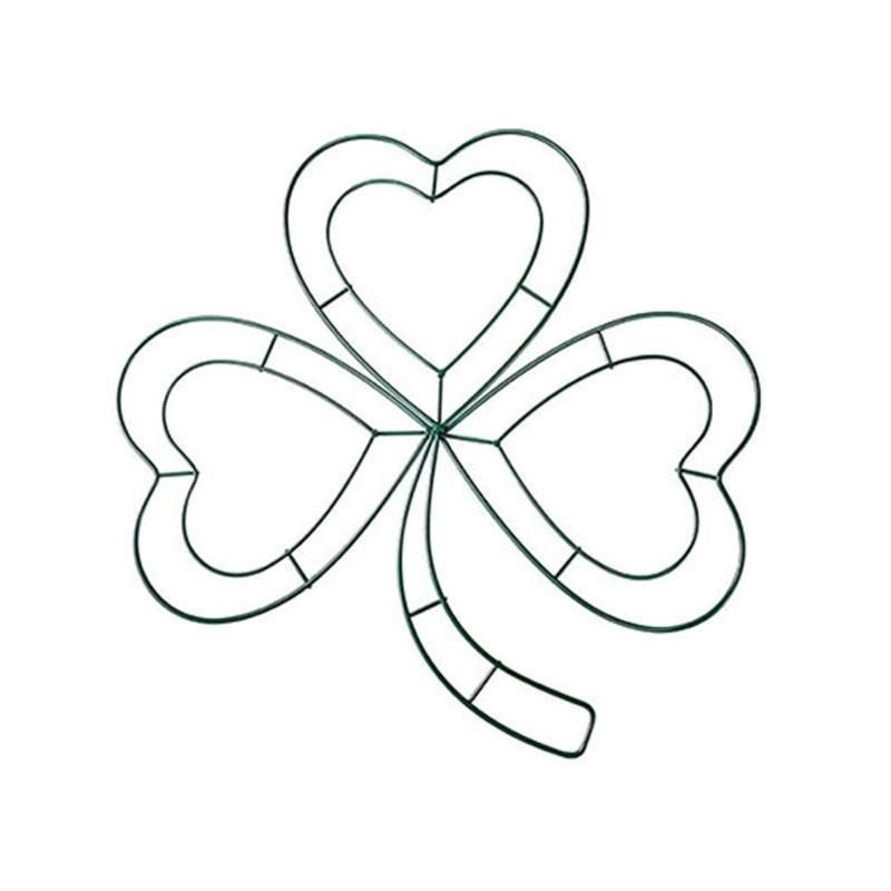 St Patrick's Day Metal Iron Frame DIY Hanging Wreath Clover Hat Welcome Sign