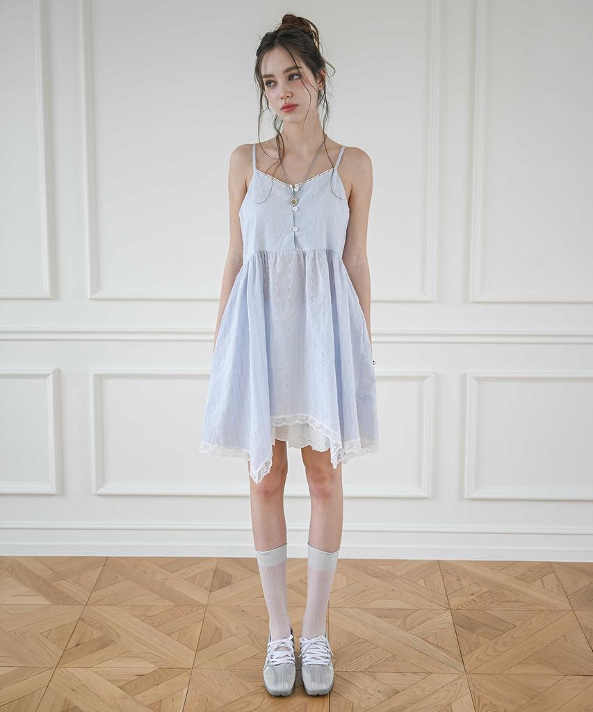 Cool Kitten Airy Asymmetrical Hem Slip Dress 2 Colors