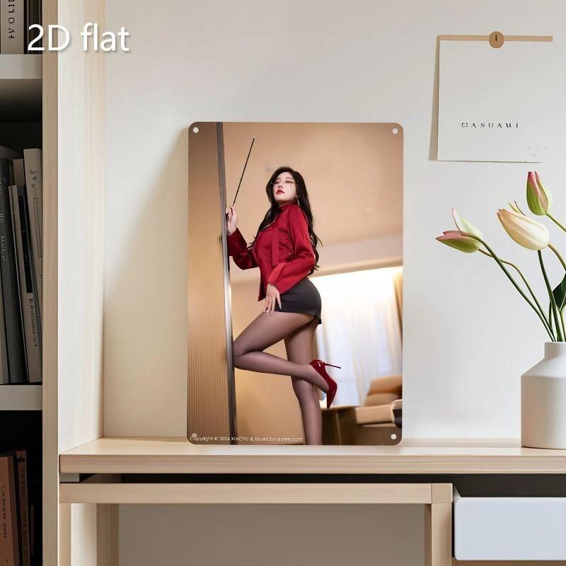 Female Portrait Metal Decorative Painting for Bars Garages