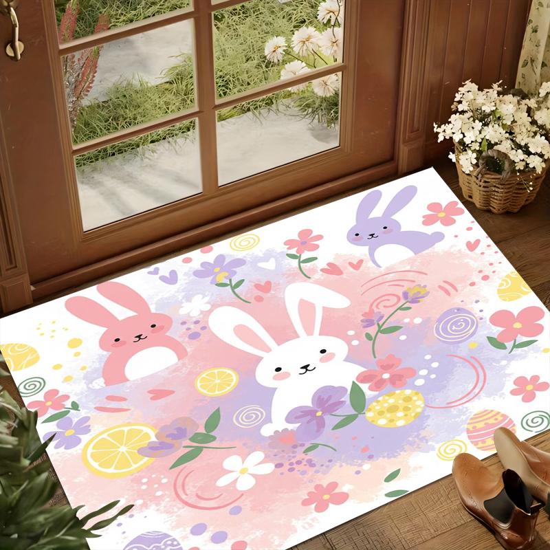 Hellviolette Teppiche Glücklicher Osterhase Teppiche für Wohnzimmer E-Sport Stuhl Teppich Geschenk Alfombra Teppiche für Schlafzimmer Heimdekor Teppich