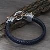 Viking Wolf Head Leather Bracelet Viking Pendant Jewelry Gift