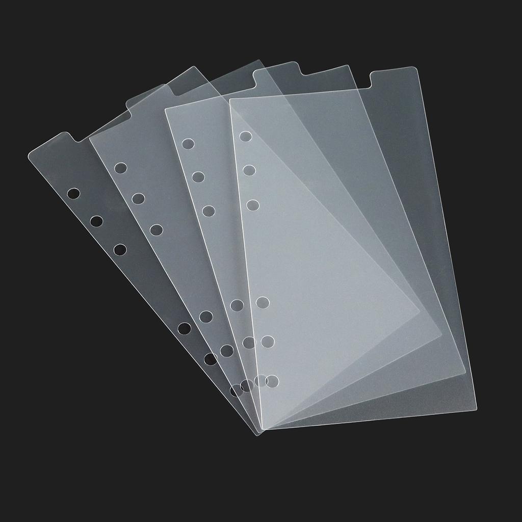 A5 A6 Transparent Paper Index Divider 6 Holes For Binder Planner Notebook Stationery Notebook Paper Divider Accessories