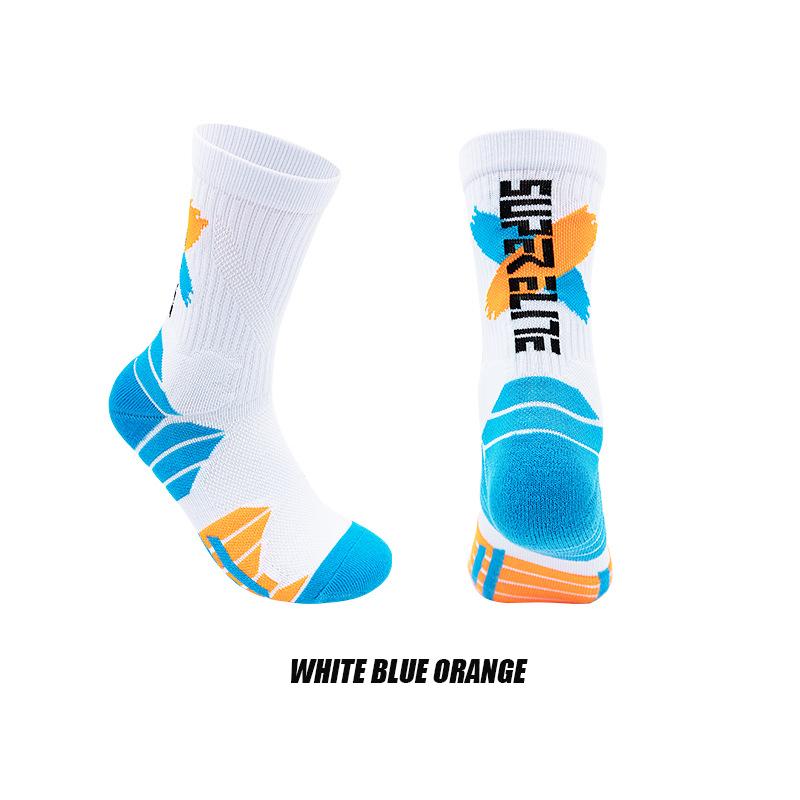 

1 пара профессиональных практичных спортивных носков с высоким голенищем, мужские махровые носки, утолщенные амортизирующие контрастные элитные носки Adult 38-44