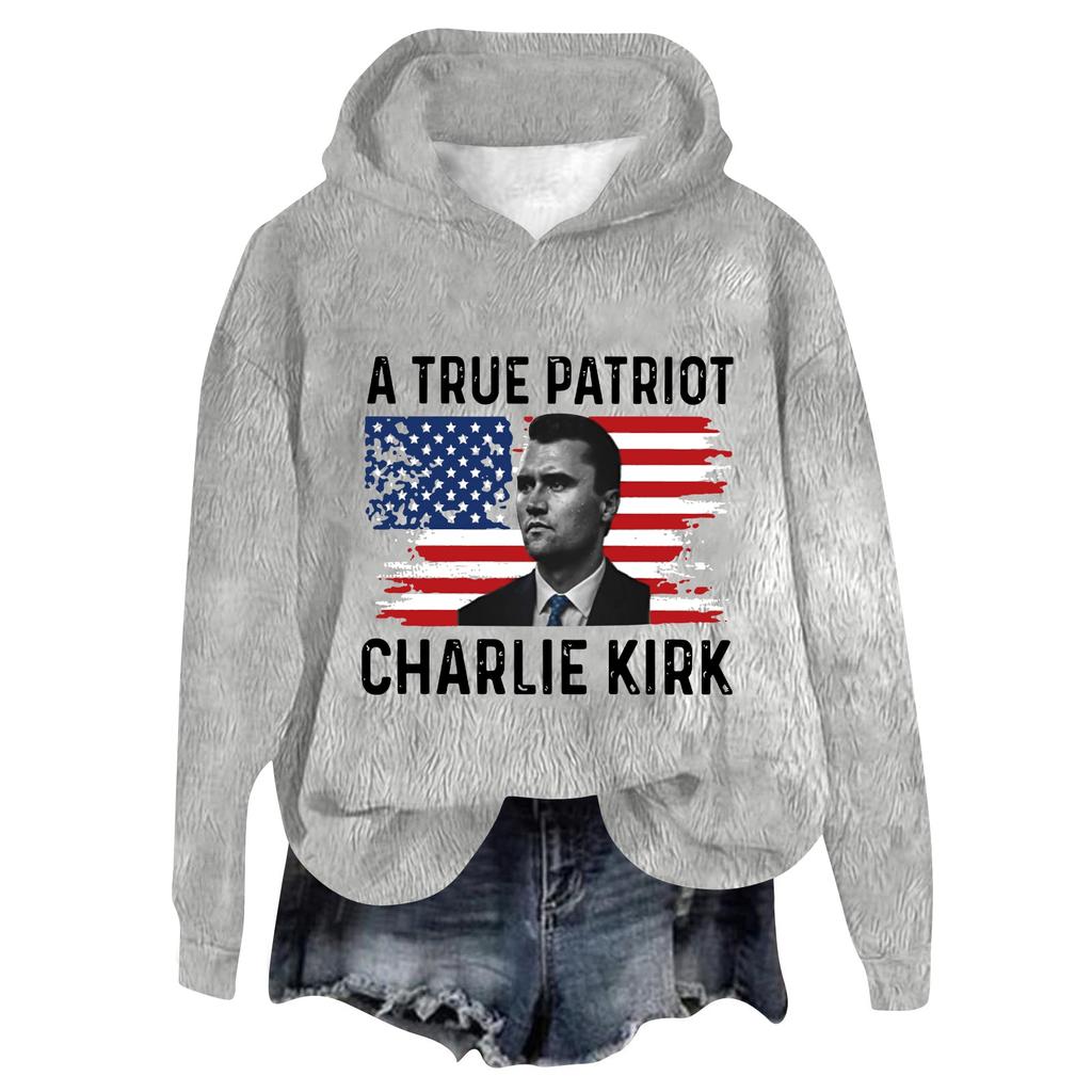 Women's Hooded Long Sleeve Printed Flannel Top Hooded Sweatshirt