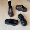 French Outer Wear Heightening Muller Half Tray Lazy Shoes New Thick-soled High-end Bag Head Half Slippers Women's Soft Sole