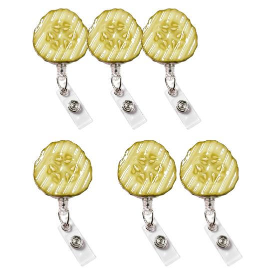 Pickle Retractable Badge Reels ID Holder with Strong Metal Clip Anti-slip Badge Holder for Work Badges Keys Bus Cards Access Cards