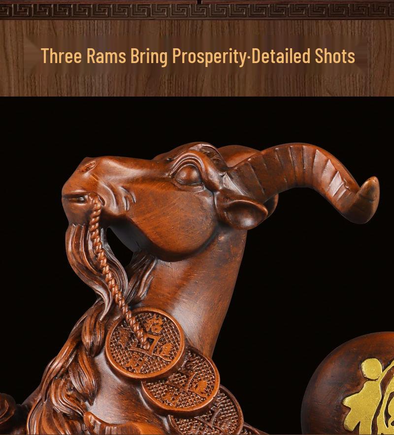 Prosperity Sheep Ornament for Living Room, Wine Cabinet, or Hallway – Housewarming Gift