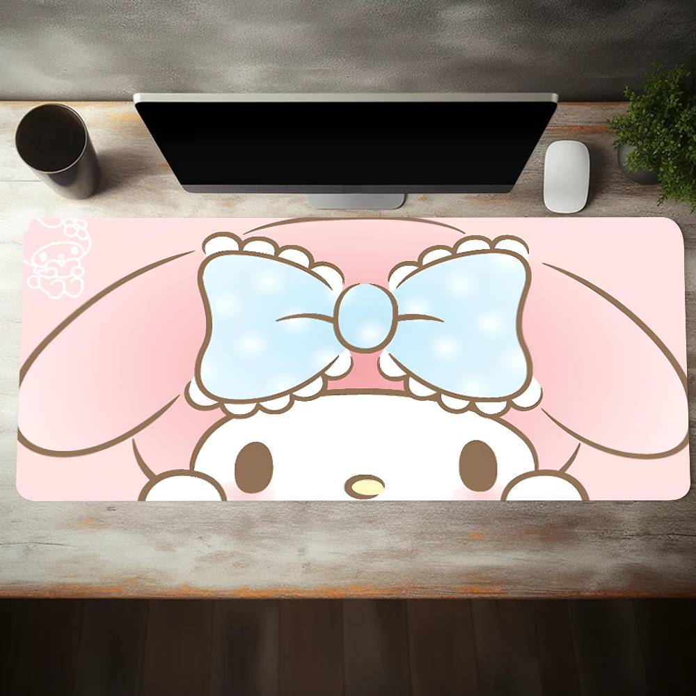 Cute Cartoon M-My Melody Mousepad Large Keyboard Desk Mat Gaming Mouse Pad LockEdge Non-slip Mat