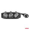 Cigarette lighter socket splitter with charger 2x USB-A ON/OFF LED 12V 24V 100W 70cm AMIO-04363