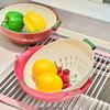 Double-layer Draining Basket Plastic Fruits Vegetable Wash & Drain Basket, Storage Basket, Multi-layer Stackable for Kitchen