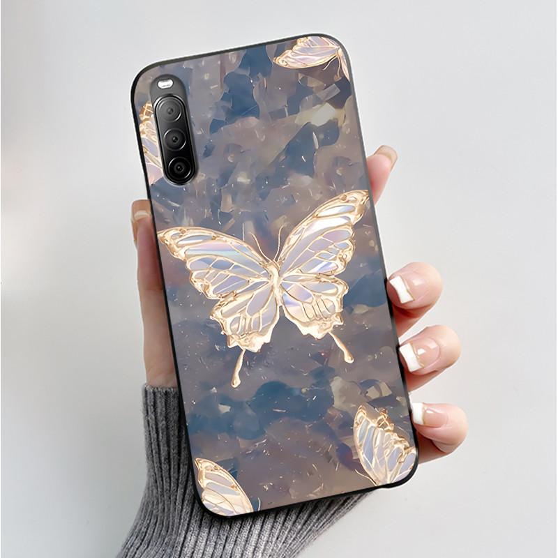 

Печатный чехол для Sony Xperia 10 II III Lite Чехол для Sony Xperia 10 IV V Fundas Мягкий силикон Черный корпус Милый цветочный чехол Sony Xperia 10 II