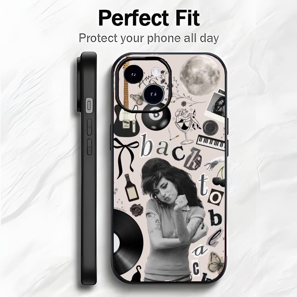Legardary Zangeres A-Amy Winehouse Telefoonhoesje Telefoonhoesje Zachte Verpakking Lichtgewicht Voor iPhone17 16 15 14 13ProMax