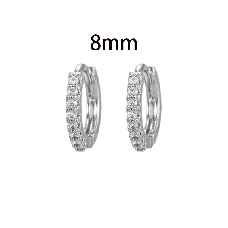 2PCS New Fashion Gold Color Crystal Zirconia Chain Hoop Earrings Women Small Pendant Star Ear Cartilage Earring Piercing Jewelry