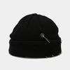 New Winter Harajuku Beanies Knitted Hat Women Fashion Warm Thick Men Hip Hop Pin Hole Skullcap Short Hat Unisex Basic Cap