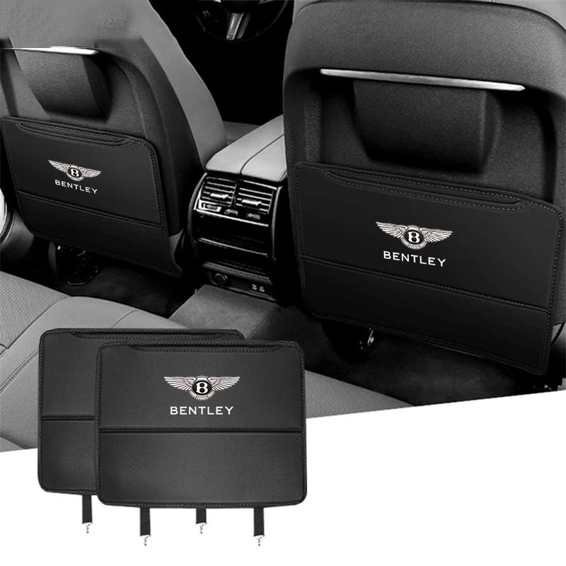 Leather Car Seat Back Aanti-kick Mat Protector Pad for New Bentley Flying Spur Continental GT Bentayga Mulsanne Auto Accessories
