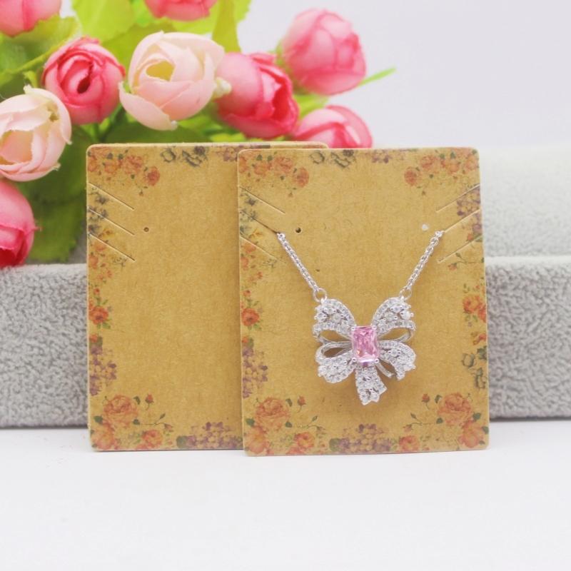 50/100 Pcs 5.1X6.3cm White/kraft Paper Multiple Earring Necklace Display Card