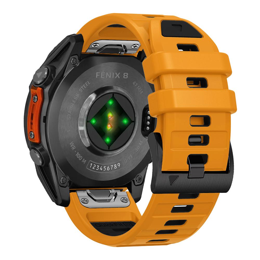 QuickFit 26mm 22mm Fenix8 Band For Garmin Fenix E 8 7 7X 6 6X 5 5X/Epix Pro 47mm 51mm/Enduro 3 Two-Tone Silicone Strap Bracelet