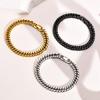 Stylish Double Curb Chain Bracelets for Men Boys,8/10/12/15mm Stainless Steel Miami Link Wristband,Punk Zircon Gifts