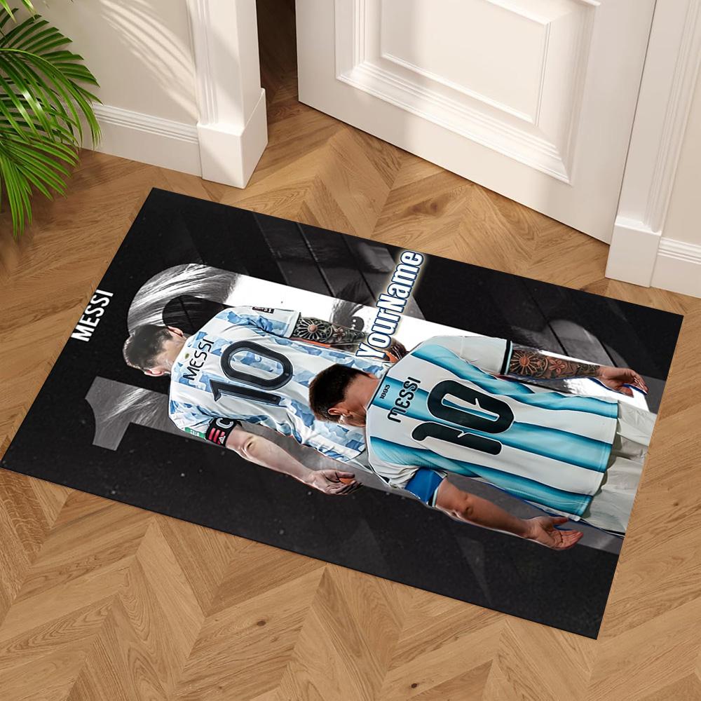 Messi Customize Your Name Carpet Perfect for Hallway Study room Entryway Bedrooms Anti-slip Rug Anime Office Decor