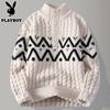 Playboy Men's Warm Half-High Collar Pullover Sweater