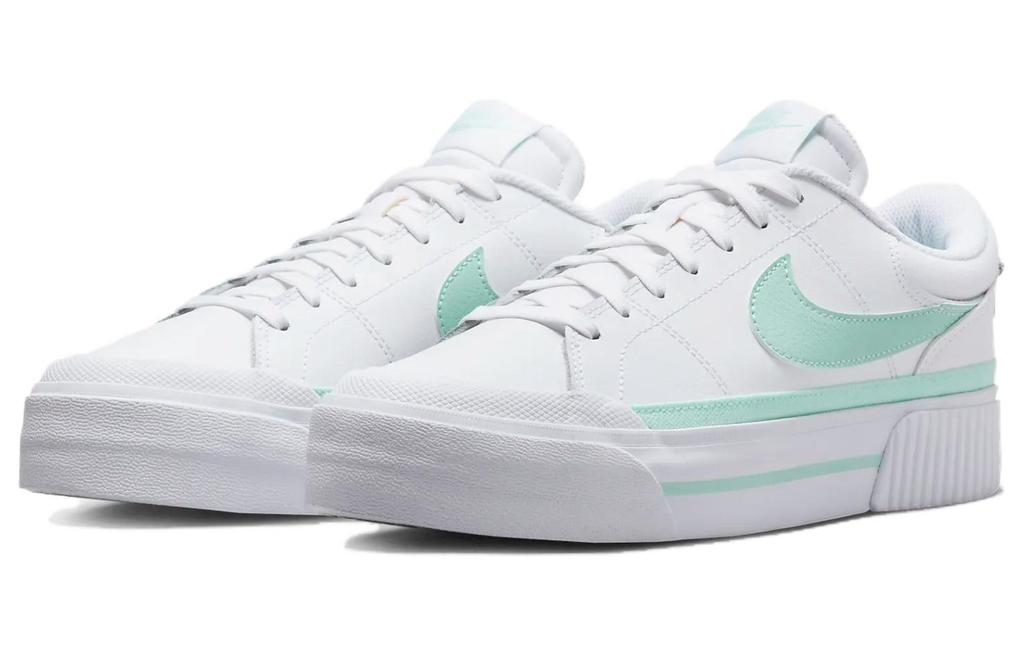 Nike Court Legacy Slip Resistant Cushioning Low Top Skateboard Shoes Women's White Green FZ3770-100