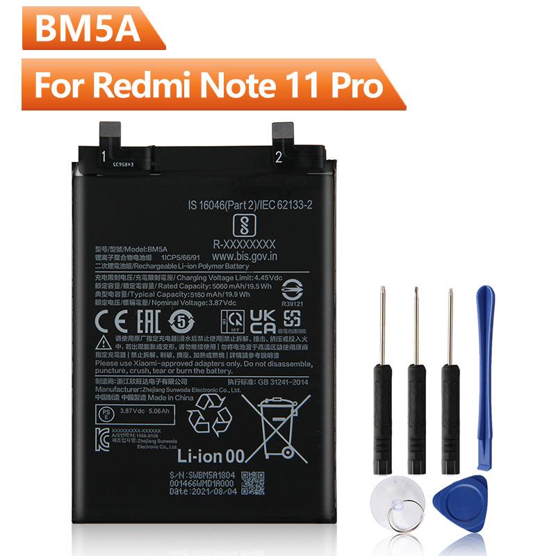 

BN5C BM5A BP47 Сменный аккумулятор для телефона для Xiaomi Redmi Note 11 Redmi Note 11 Pro Redmi Note11 Pro + 5000 мАч с инструментами For Redmi Note 11 Pro