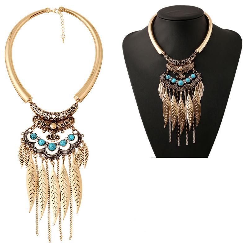 Retro Classic Gold Tassel Necklace Jewelry With Multilayer Chains For Women