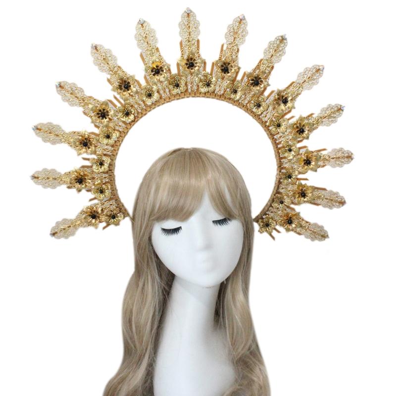 Baroque Luxury Hair Hoop Headwear Gothic Crown Material Package Goddess Pearl Headband Hair Accs for Women Photo