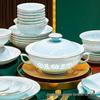 High-Temp Linglong Blue and White Porcelain Dinnerware Set: Elegant Underglaze Bowls & Plates