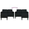 2 Seater Sofa with Chaise Longue L Shaped Black 125 cm Fabric
