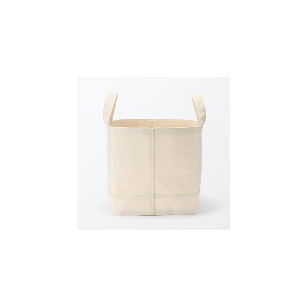 MUJI Cotton Canvas Soft Box with Handle, Large, Approx. W37 x D26 x H26cm, 23090018 (Clothing Case,
