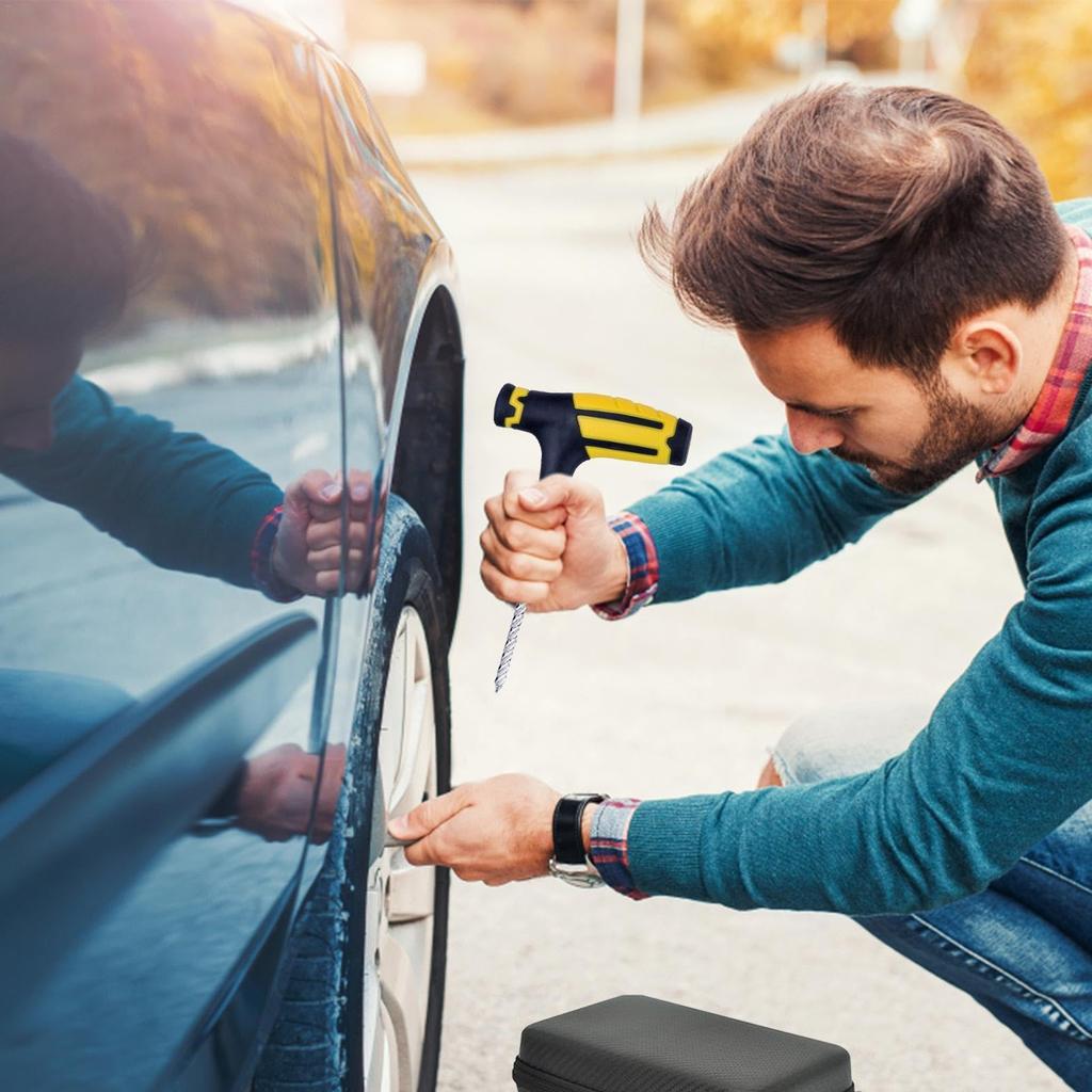 Motorcycle Puncture Repair Set Tubeless, Insert Plug Repair Tubeless Tire for Automobile, Motorcycle, Car,