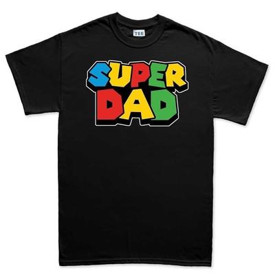 Grande taille Super papa hommes t-shirts manches courtes Mario Luigi fête des pères cadeau pour papa Sofspun Hipster dessus frais t-shirt