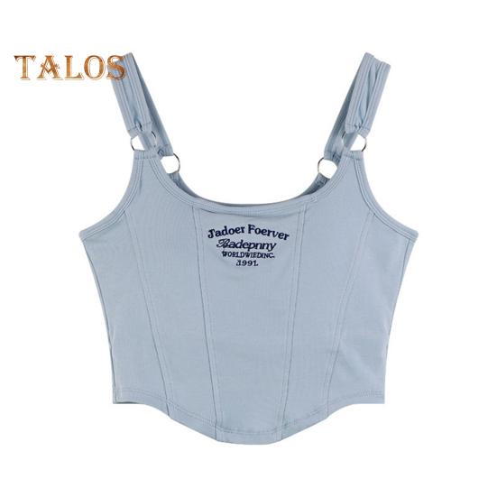 

Женский летний камзол с вышивкой букв и открытой спиной, эластичный однотонный короткий топ без рукавов для клуба свиданий, пляжный укороченный топ, женский жилет синий