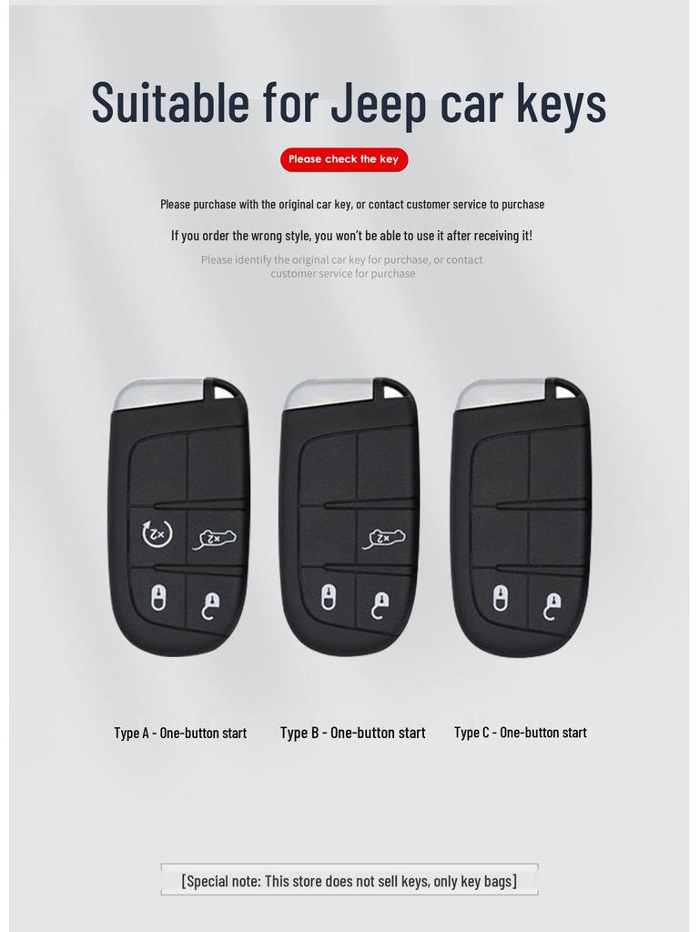 Jeep Key Case for Compass, Renegade, Cherokee, Grand Commander
