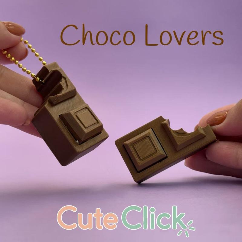 3D Simulated Chocolate Keyboard Fidget Toy, Keyboard Fidget Keychain Keyboard Decompression Finger Clicker Toys Stress Relief