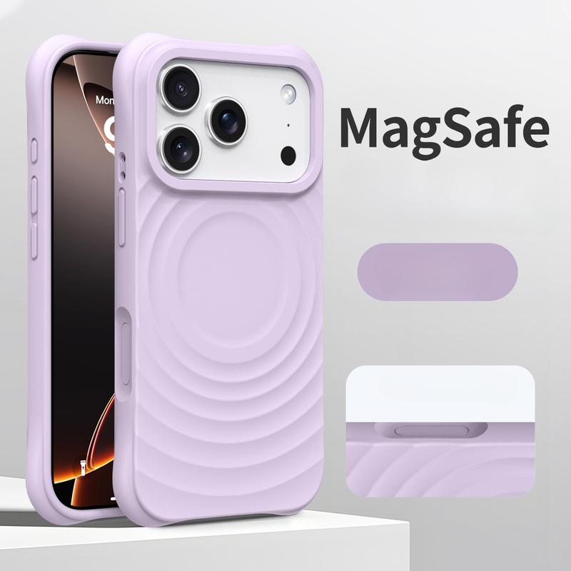 Silikonové pouzdro s efektem vlnky pro Magsafe bezdrátové nabíjení, magnetické pouzdro na telefon pro iPhone Air 17 16 15 14 Pro Max, měkké nárazuvzdorné kryt