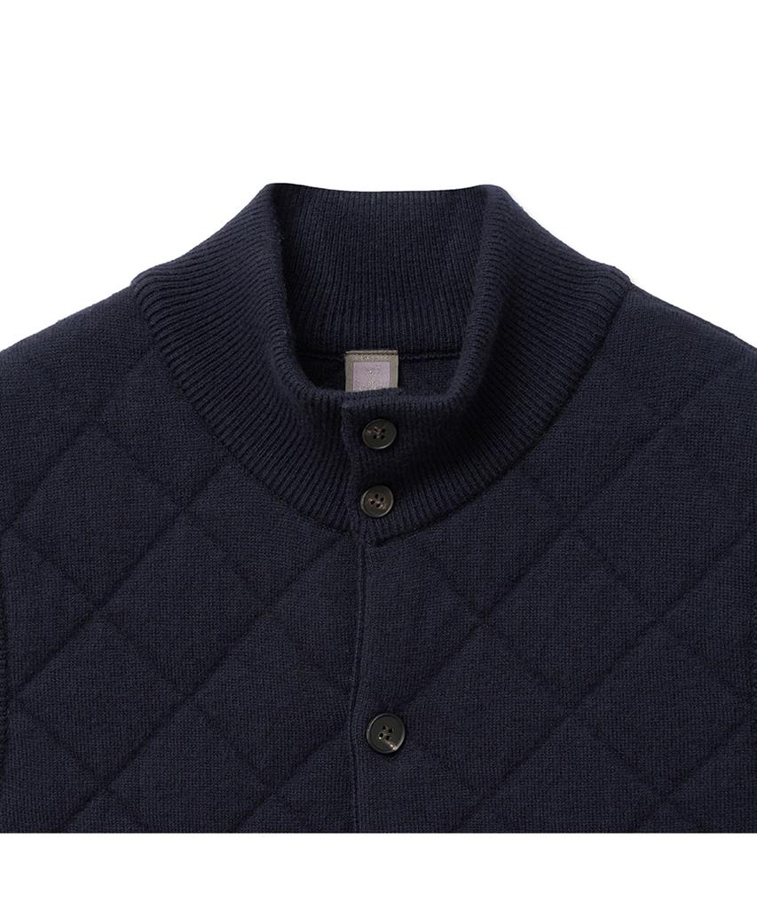 Iolo Quilted Knitting Vest_Navy