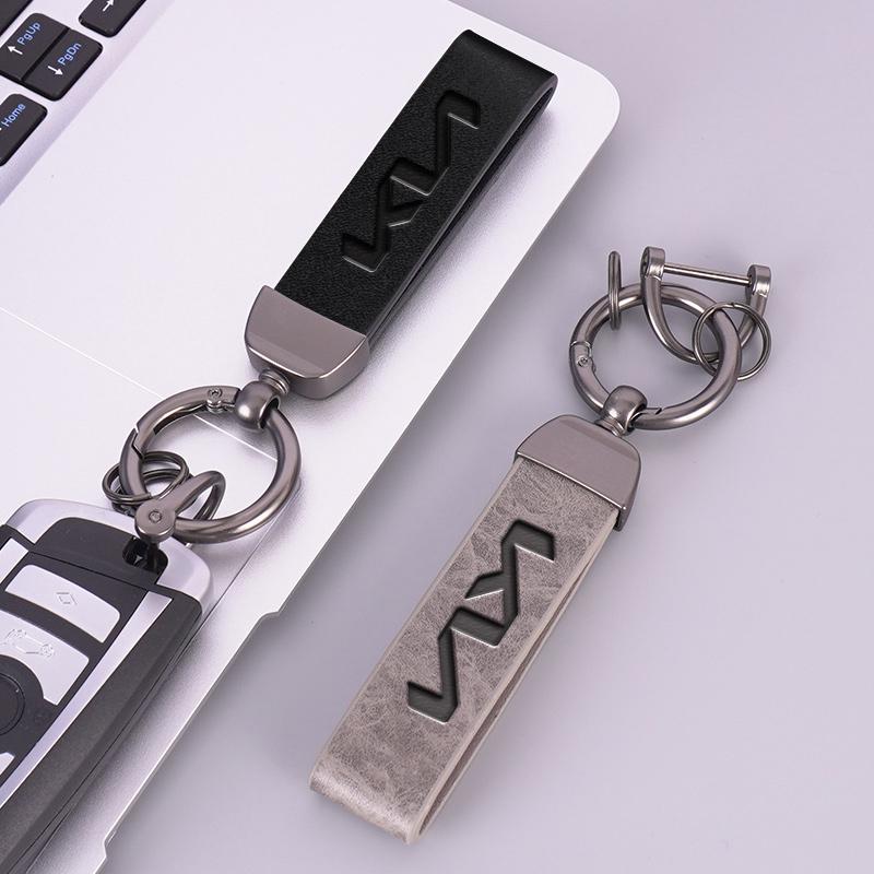 NIVG8 1Pcs New Metal Leather Car Keyring Keychain Anti-Loss Key Ring For KN Kia Rio Soul Forte Sportage Picanto Niro KN Accessories