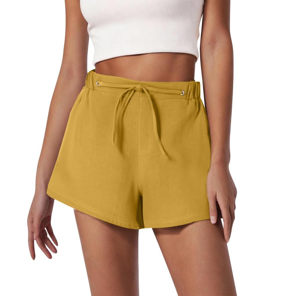 Casual Shorts For Women Summer Solid Color High Waisted Work Shorts With Pockets