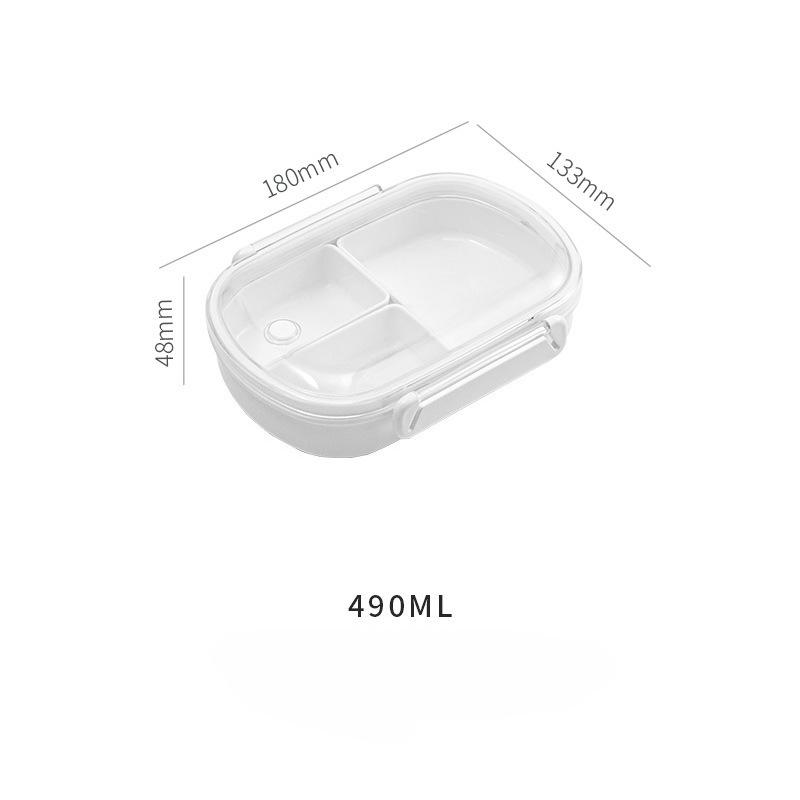 3-Grid Bento Box with Lid Microwaveable Fruit Lunch Box Refrigerator Fresh-Keeping Box Portable Picnic Outdoor Lunch Boxes