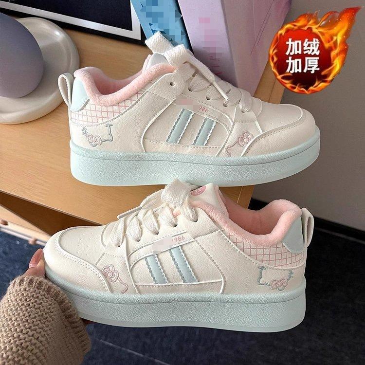 High-value velvet thickened sports board shoes children's 2025 winter new cotton shoes platform-soled sports shoes warm cotton shoes