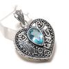 Natural Swiss Blue Topaz Gemstone 925 Sterling Silver Jewelry Pendant 1.46" ETC-13936