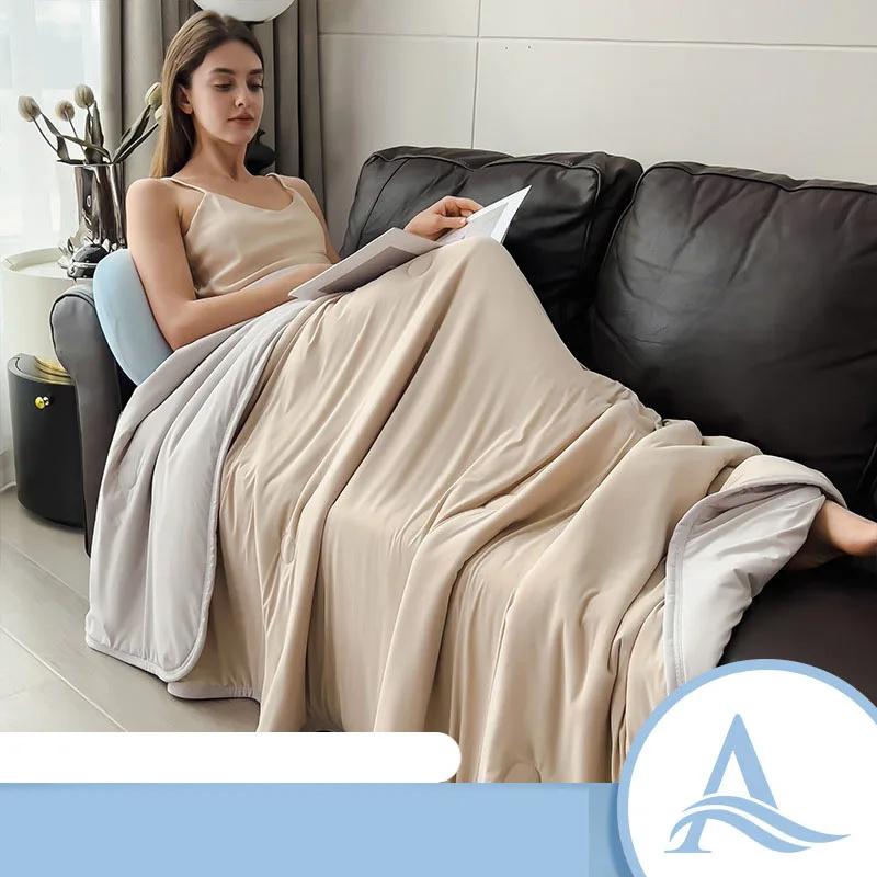 2026 Air Condition Comforter for Summer Pure Color Ice Silk Cooling Blanket Lightweight and Smooth Summer Cold Quilt Cooling Blanket for Bed