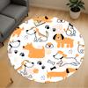1pc Dog Paw Round Chair Mat Area Rug - Non-Slip, Floor Mat for Office, Bedroom, and Indoor Decor C1118127