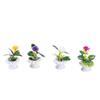 4Pcs Miniature Bonsai Plant Model Realistic Potted Plants For Dollhouse Decoration Micro Landscape Props For Mini House