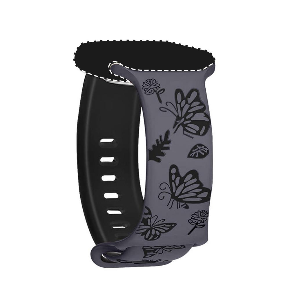 Dla Apple Watch Series 10/9/8/7/Ultra 2/SE 2 Silikonowy Pasek z Rzeźbioną Klamrą Motylkową